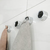 Kuber Industries Cloth Hanger|Wall Mounted Towel Hanger|Multipurpose Cloth & Towel Holder|ABC + PVC Material|Easy Installation|Waterproof|77019|Pack of 24|Black